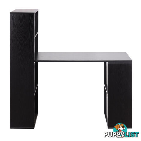 6 Storage Shelf Office Computer Desk Black