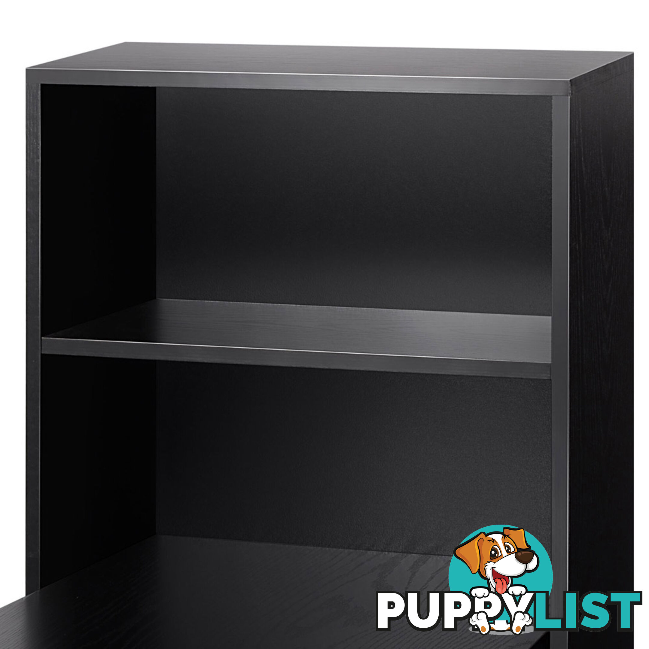 6 Storage Shelf Office Computer Desk Black