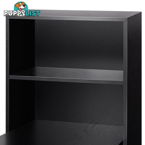 6 Storage Shelf Office Computer Desk Black