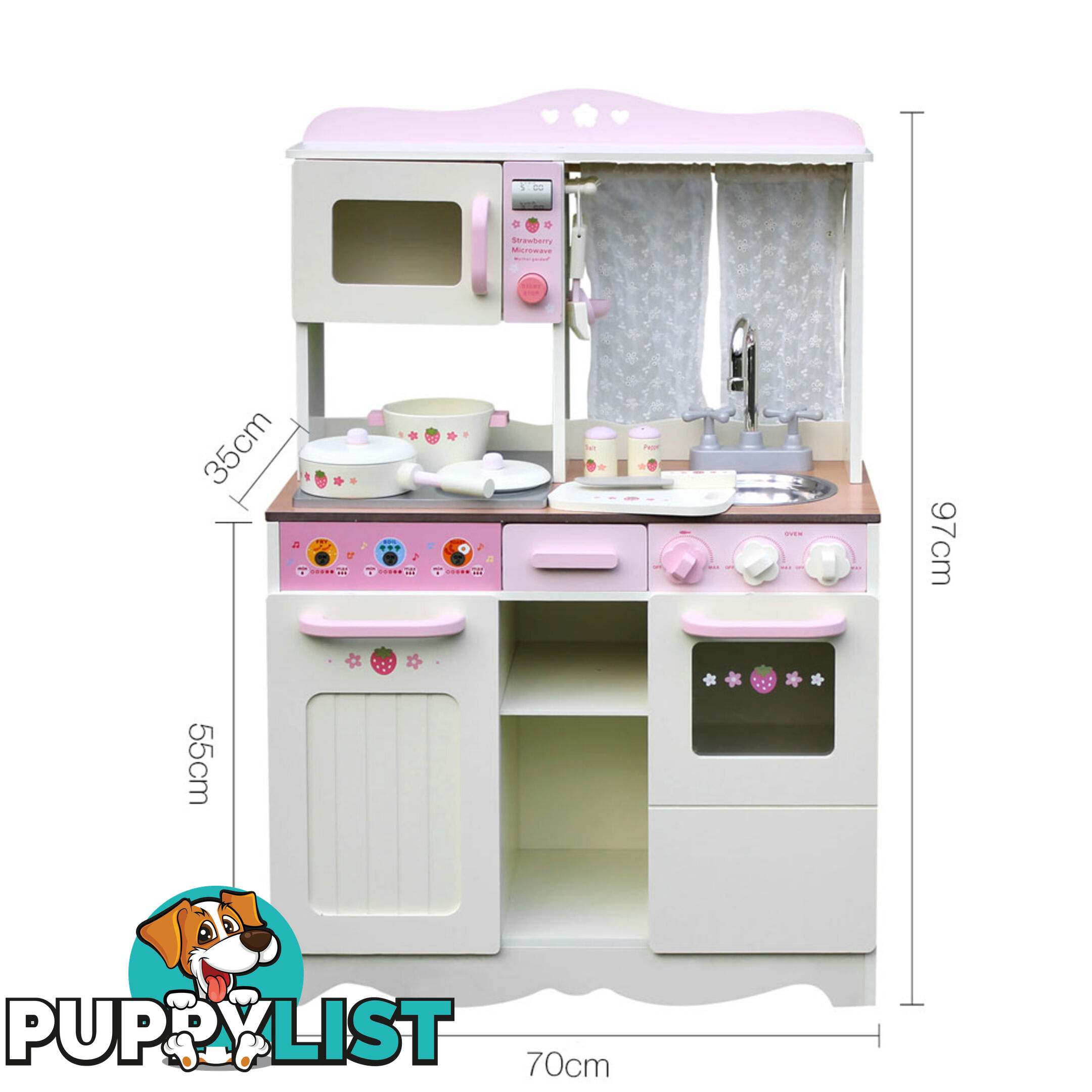 Children Wooden Kitchen Play Set Off White