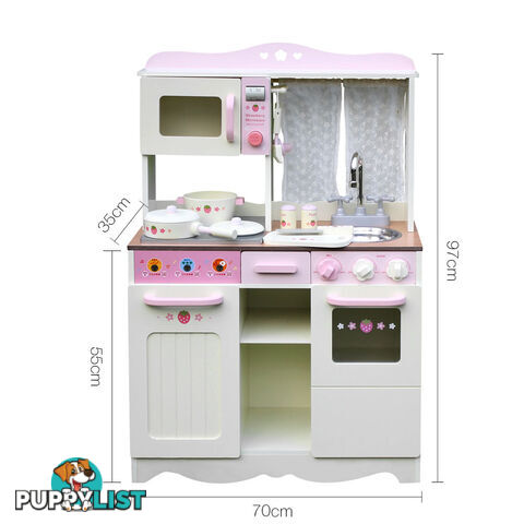 Children Wooden Kitchen Play Set Off White