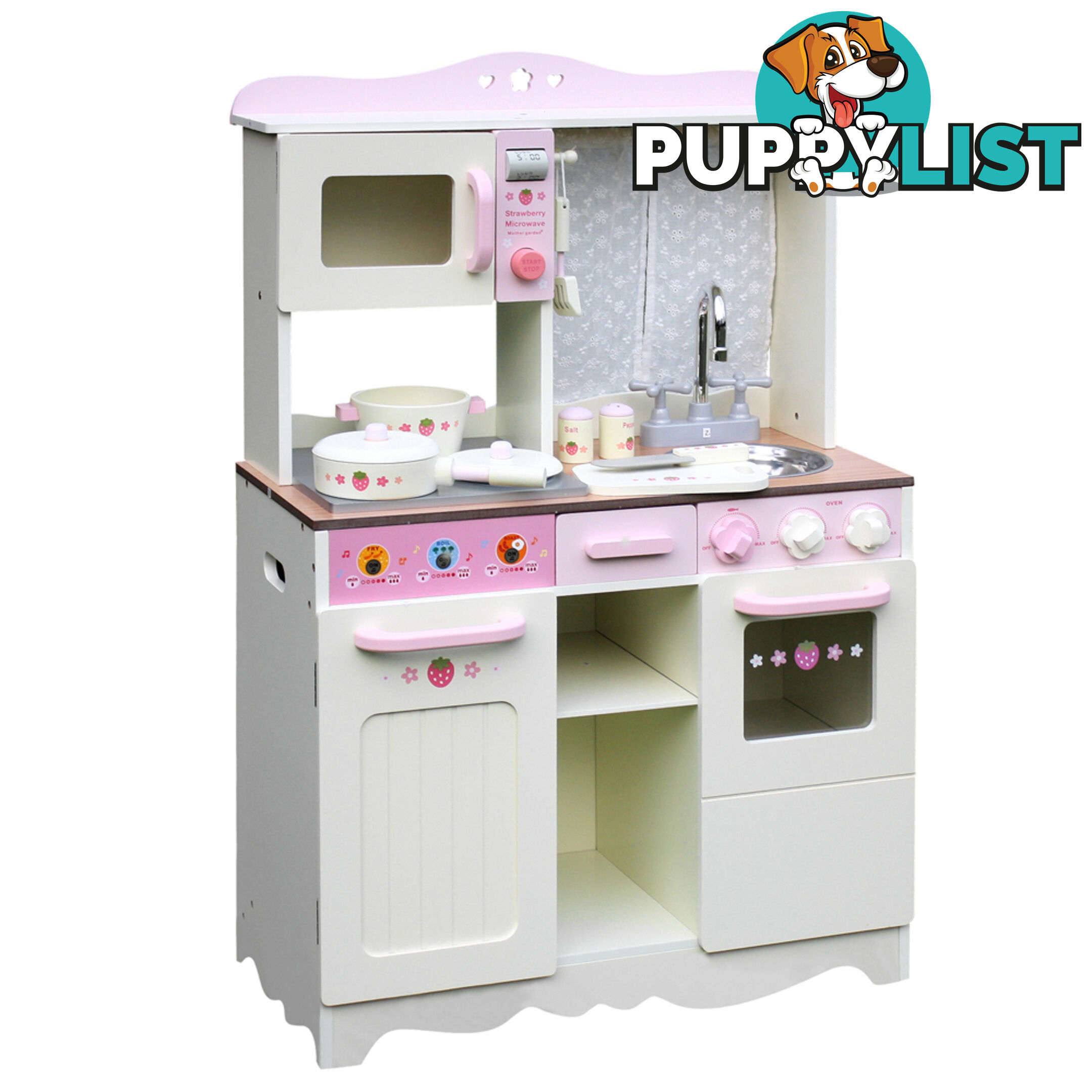 Children Wooden Kitchen Play Set Off White