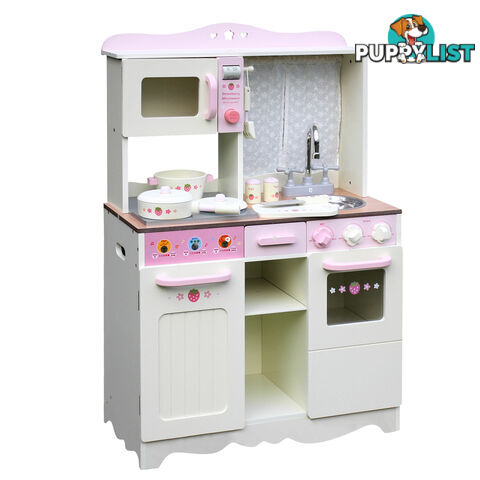 Children Wooden Kitchen Play Set Off White