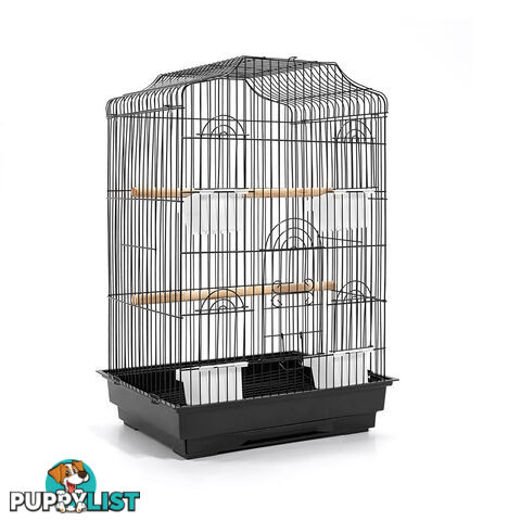 68cm Medium Bird Cage Parrot Budgie Canary Pet Carry Wrough Iron Aviary Black