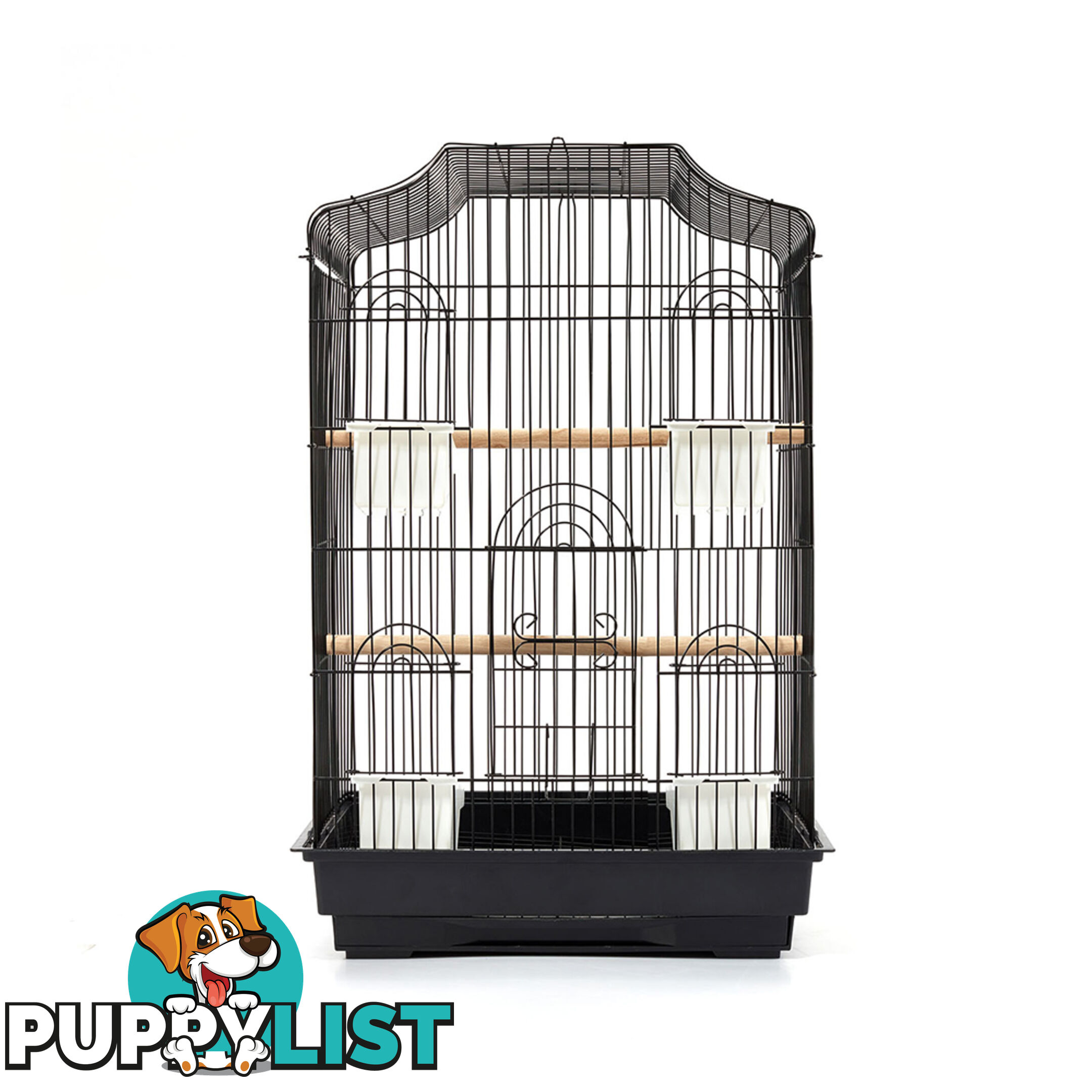 68cm Medium Bird Cage Parrot Budgie Canary Pet Carry Wrough Iron Aviary Black