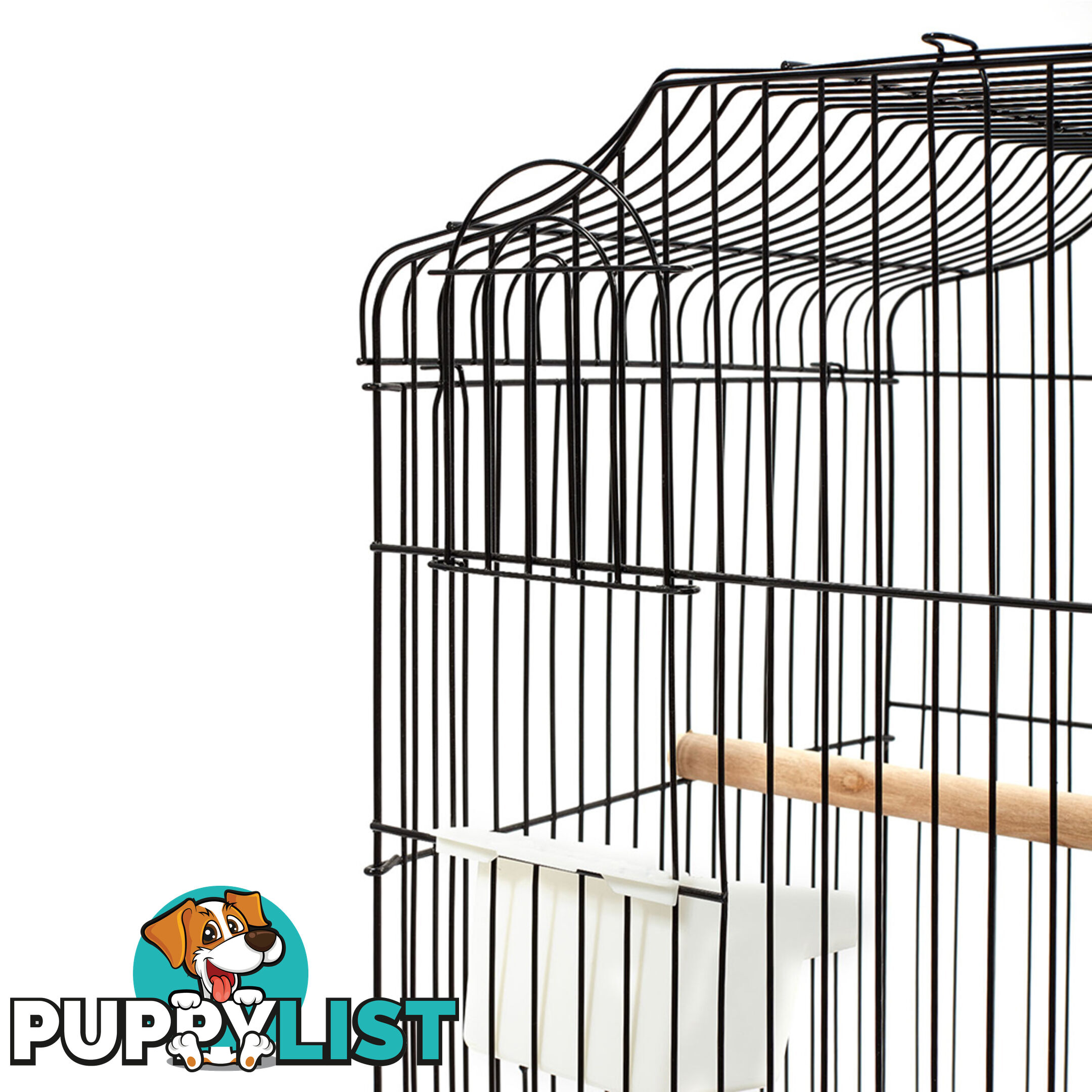 68cm Medium Bird Cage Parrot Budgie Canary Pet Carry Wrough Iron Aviary Black