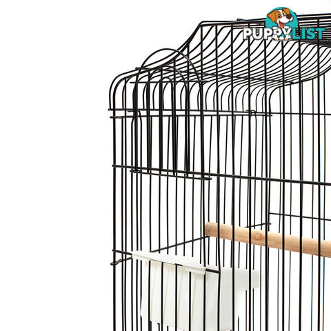 68cm Medium Bird Cage Parrot Budgie Canary Pet Carry Wrough Iron Aviary Black