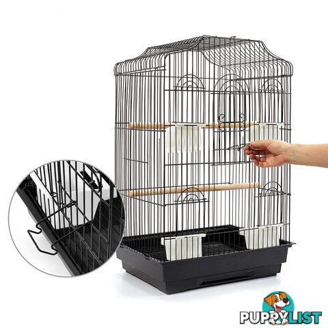 68cm Medium Bird Cage Parrot Budgie Canary Pet Carry Wrough Iron Aviary Black