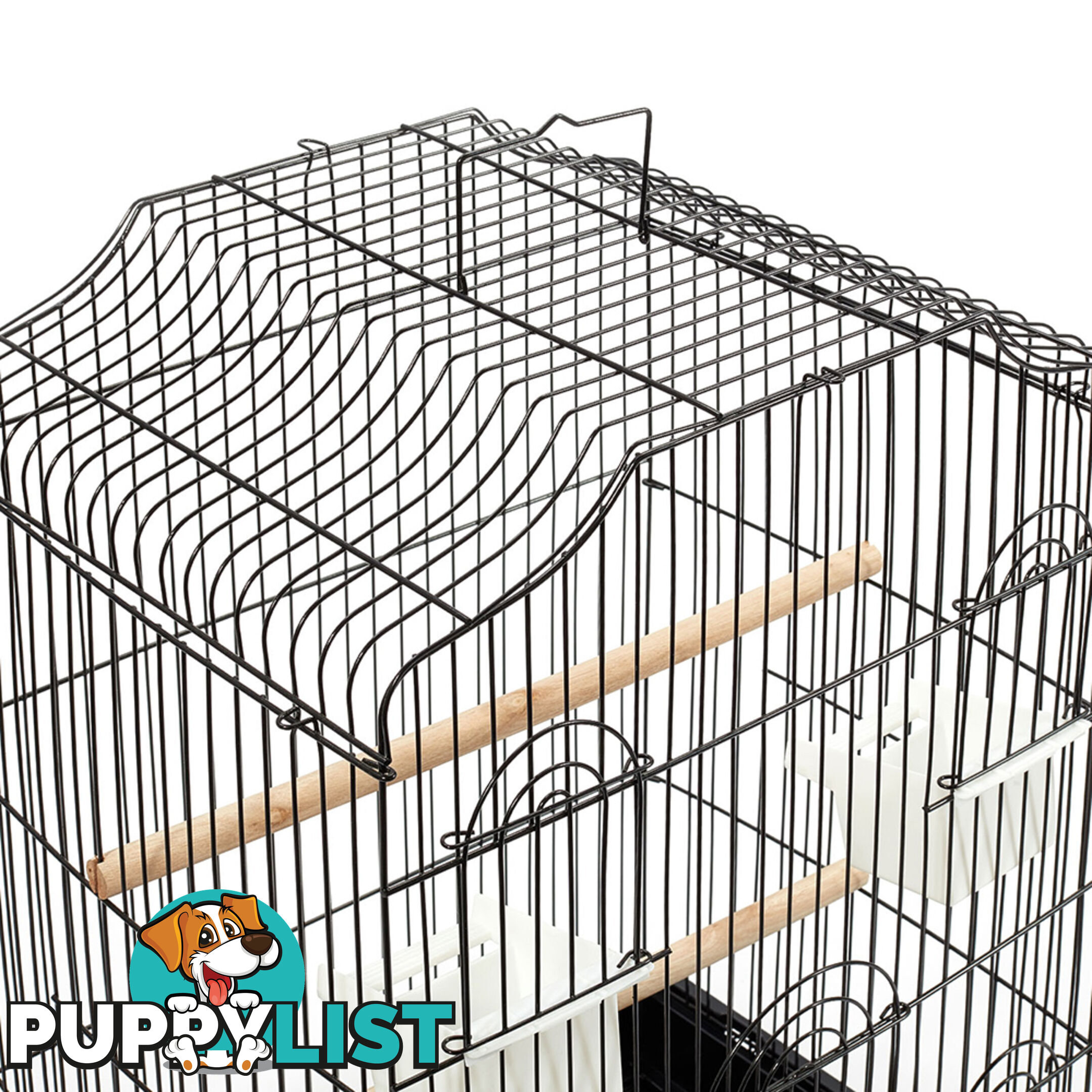 68cm Medium Bird Cage Parrot Budgie Canary Pet Carry Wrough Iron Aviary Black