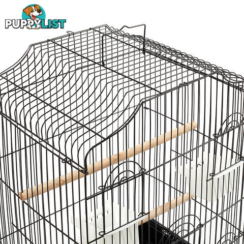 68cm Medium Bird Cage Parrot Budgie Canary Pet Carry Wrough Iron Aviary Black