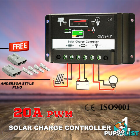 20A 12V-24V PWM Solar Panel Regulator Charge Controller MPPT 10A 30A