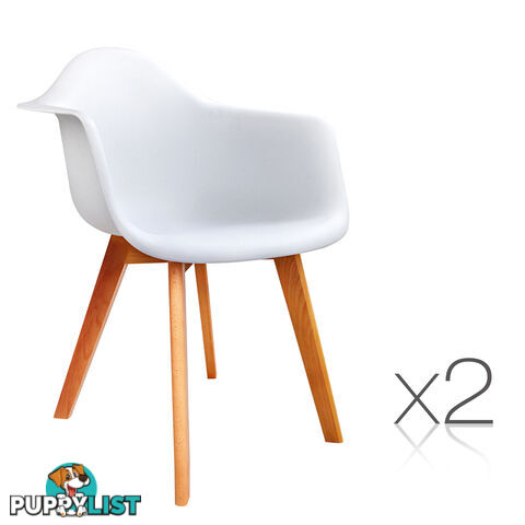 Set of 2 Replica Eames Armchairs White