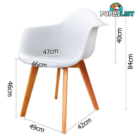 Set of 2 Replica Eames Armchairs White