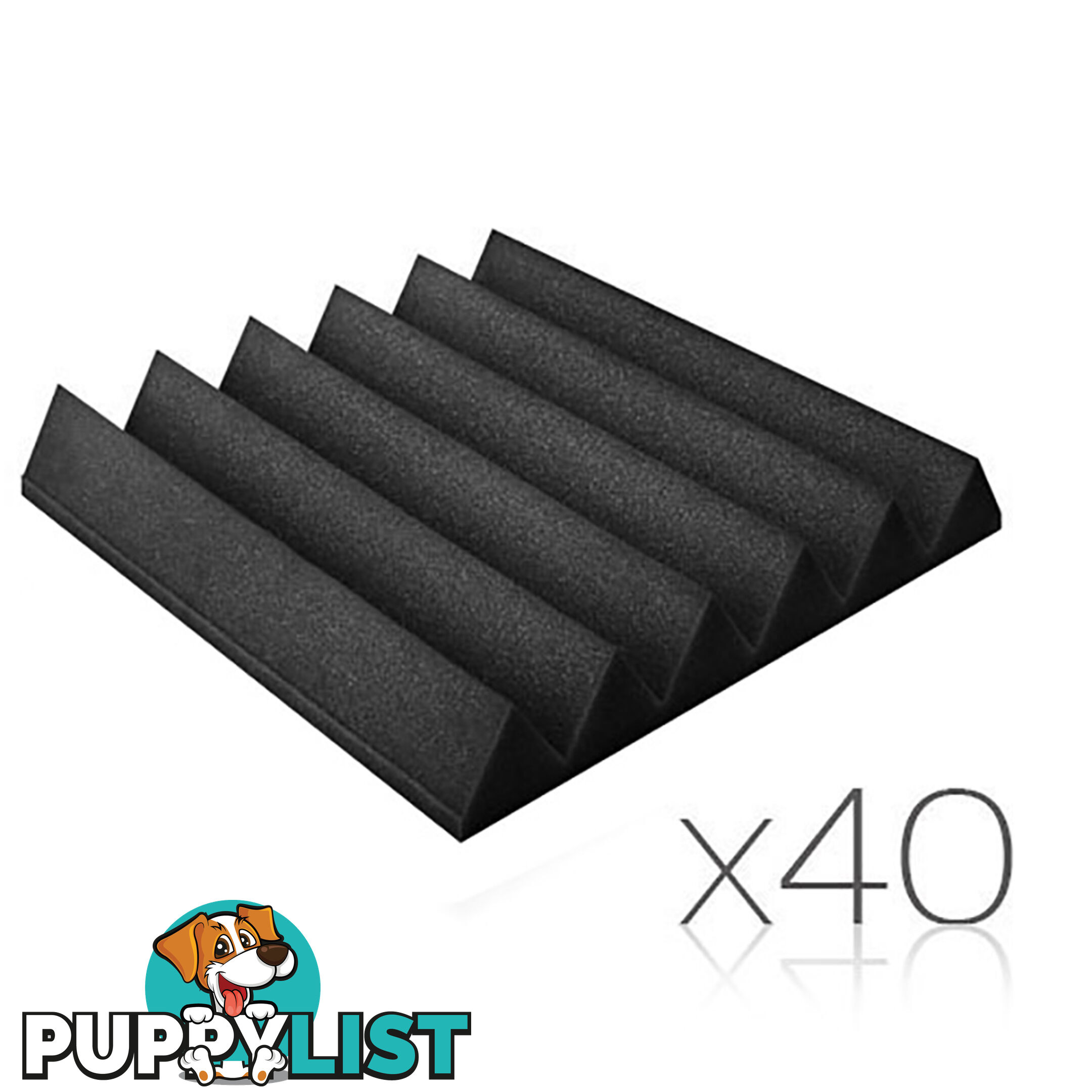 40 x Soundproof Foam Acoustic Foam Panel Sound Absorption Proofing Wedge 30x30cm