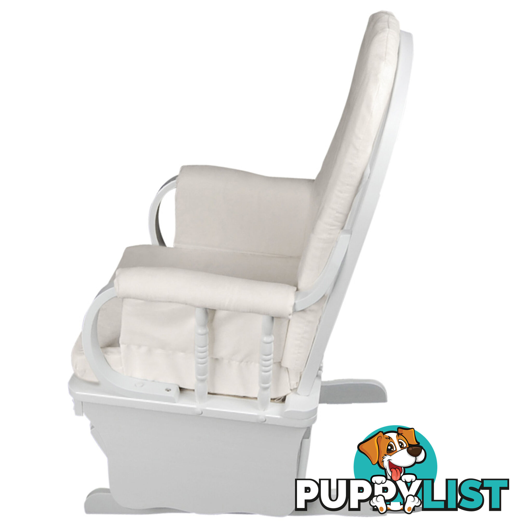 Comfort Baby Breast Feeding Rocking Sliding Glider Nursing Chair Ottoman White