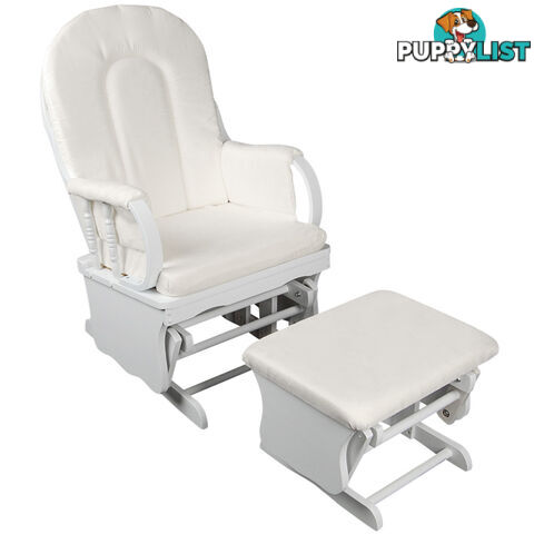 Comfort Baby Breast Feeding Rocking Sliding Glider Nursing Chair Ottoman White