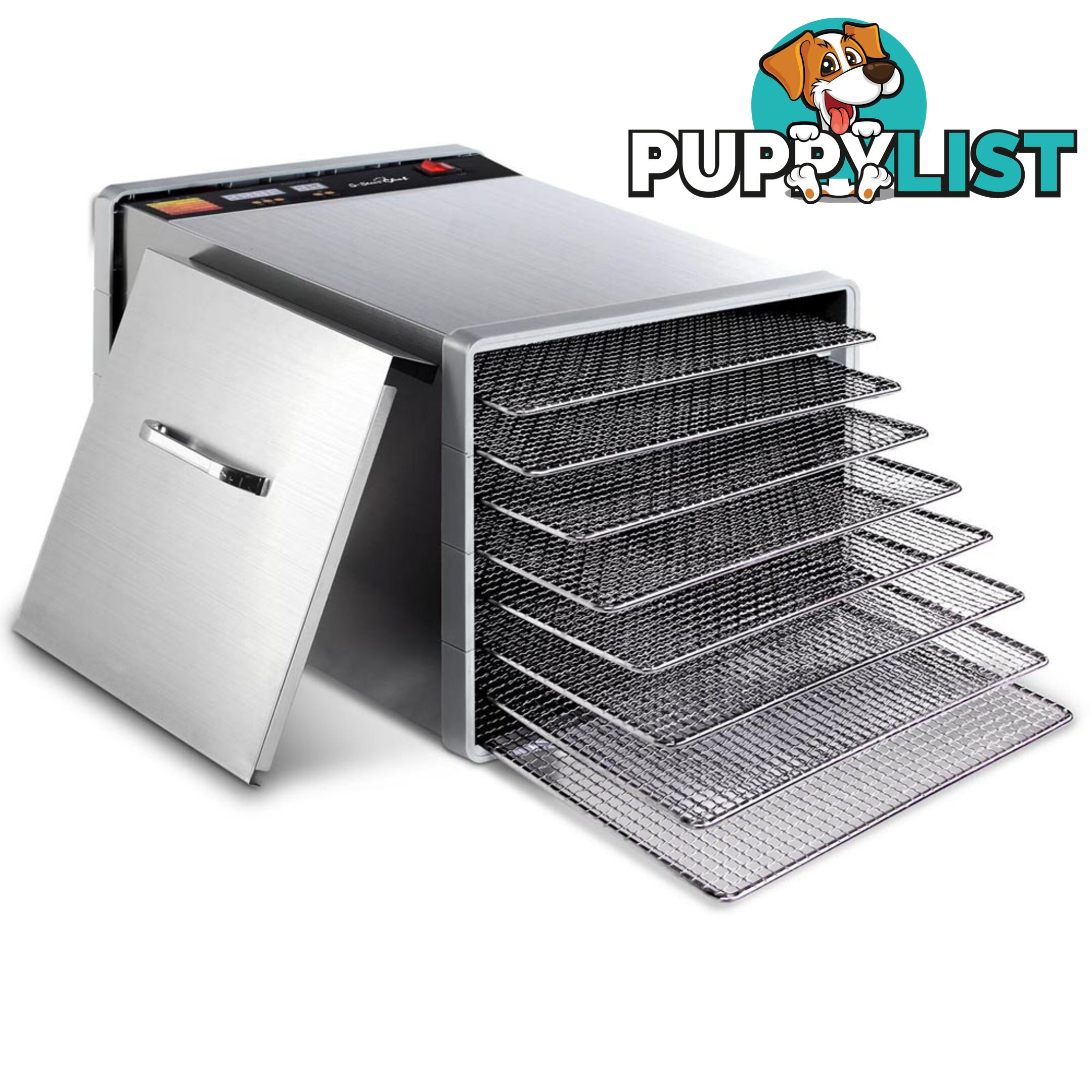 8 Trays Commercial Food Dehydrator Stainless Steel Jerky Dry Fruit Maker LED