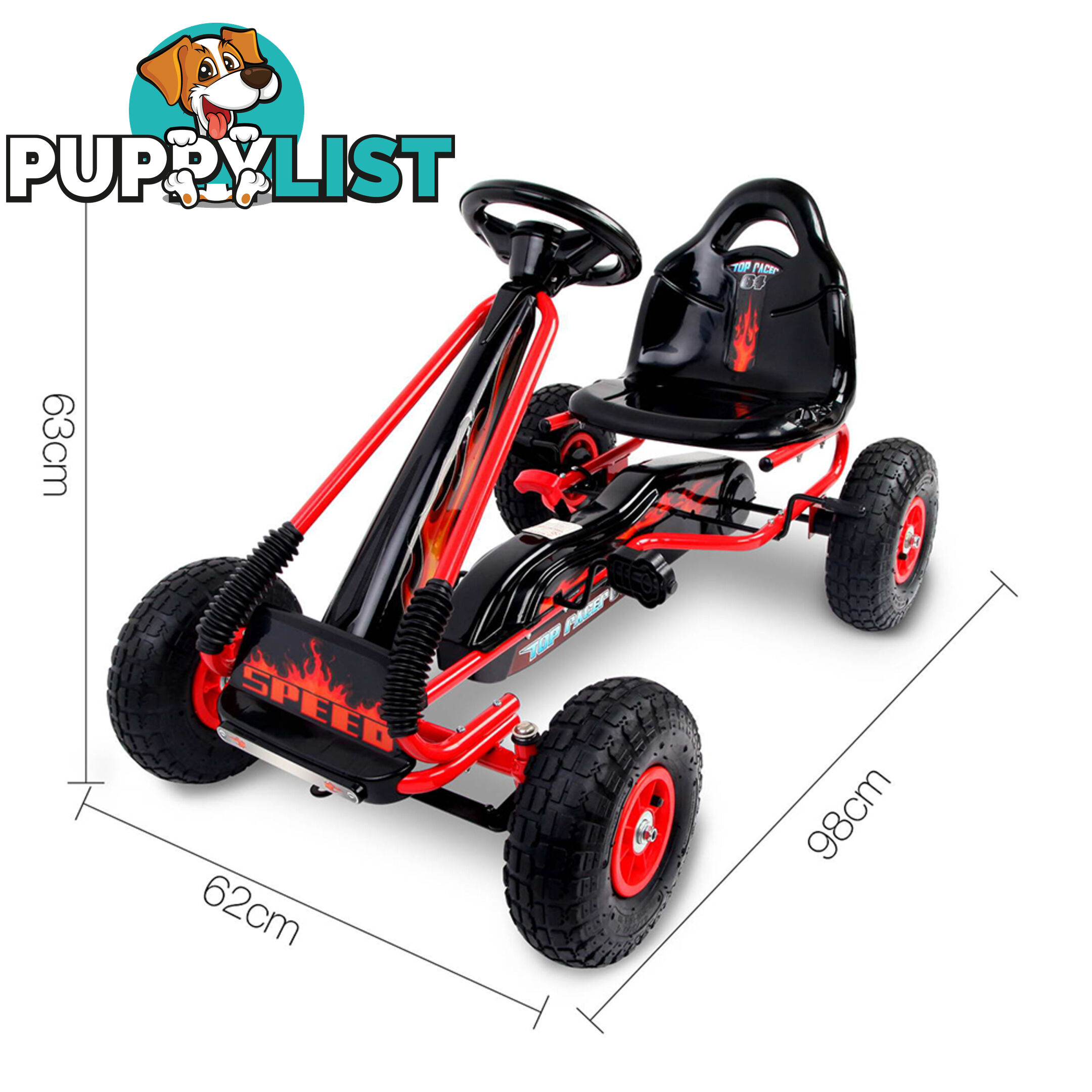 Kids Pedal Go Kart - Red