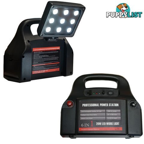 Portable Jump Start Power Station Battary Charger 20w Work Light Solar Panel