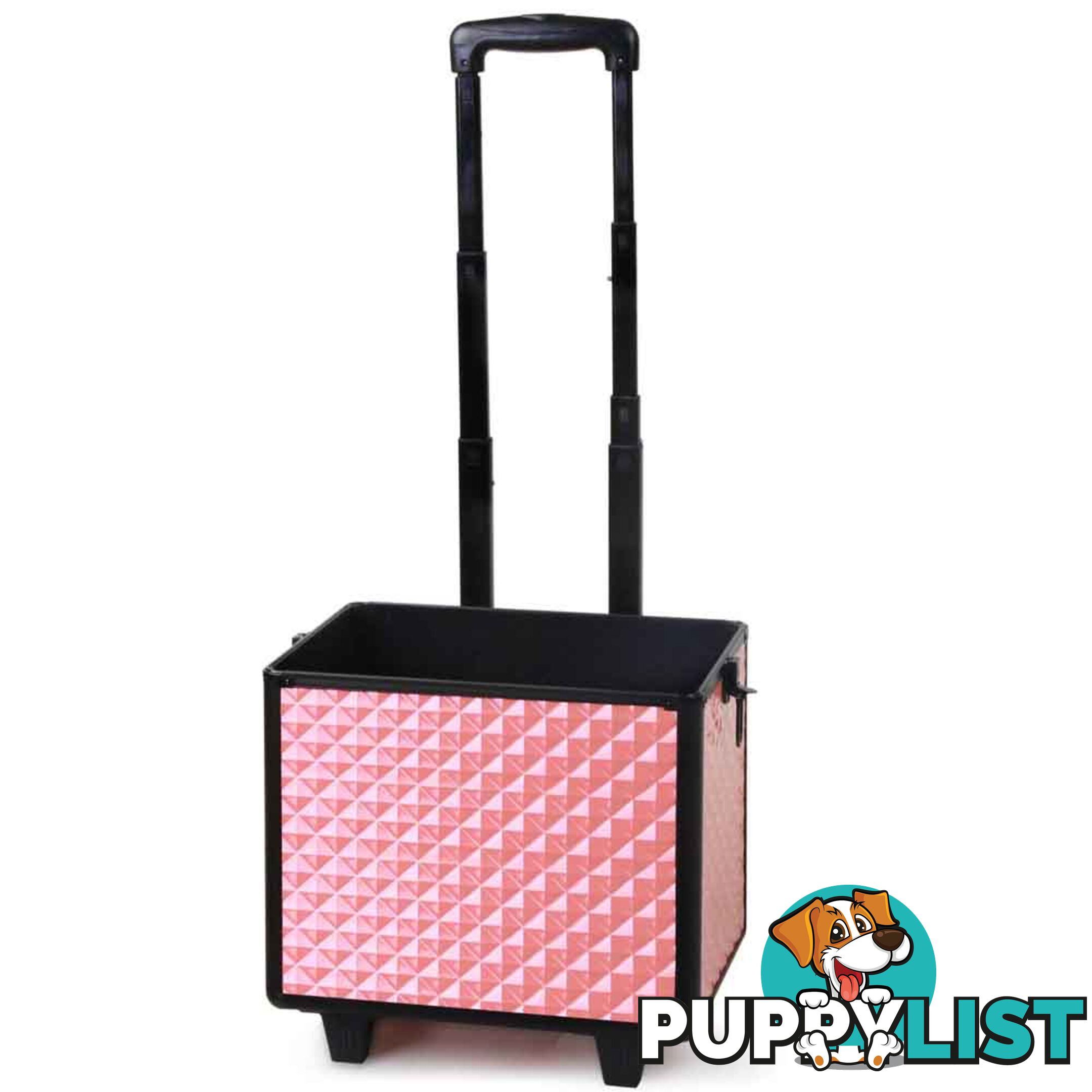 7in1 Professional Makeup Case Beauty Cosmetic Trolley Organiser Box Diamond Pink