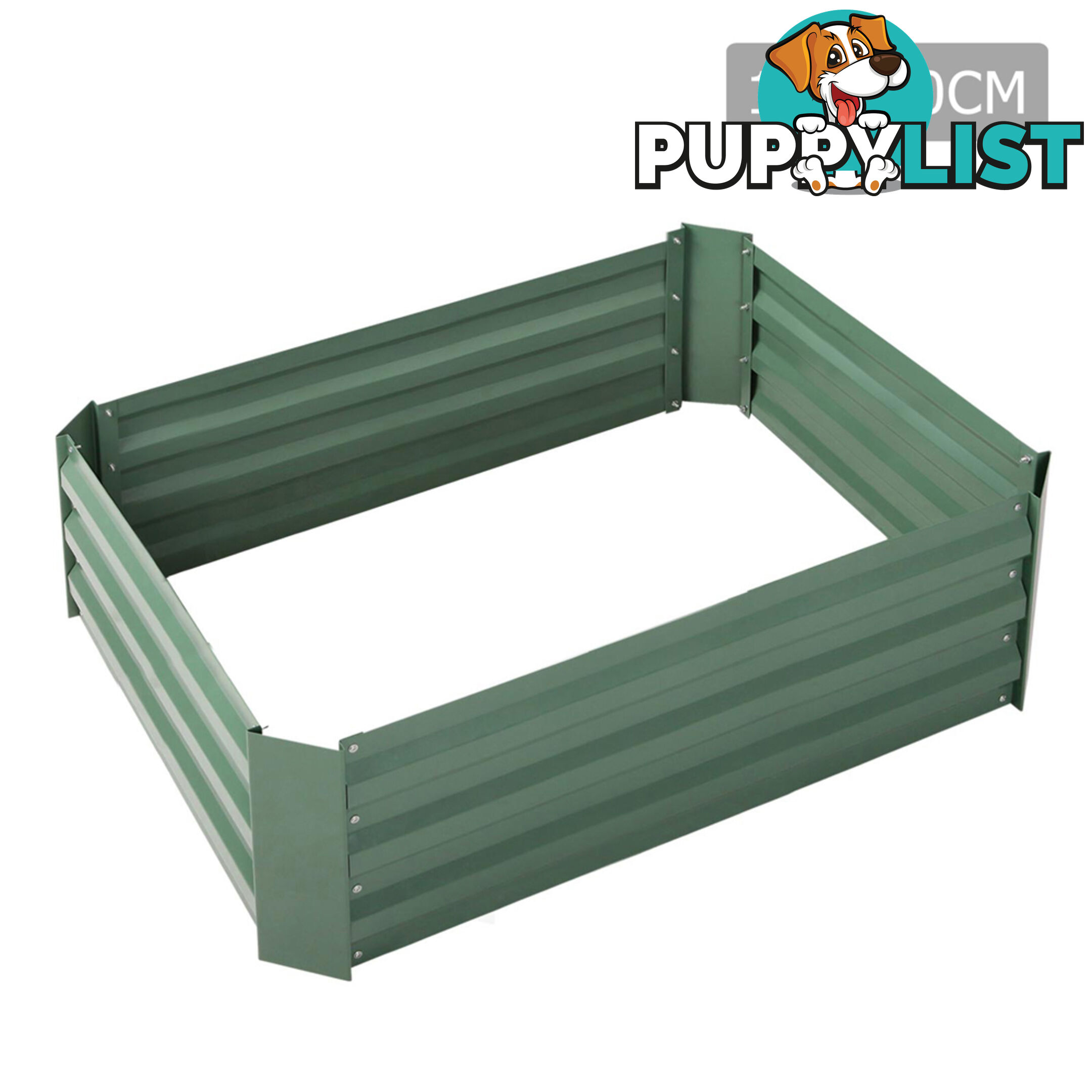 Galvanised Raised Garden Bed 100 x 80cm Green