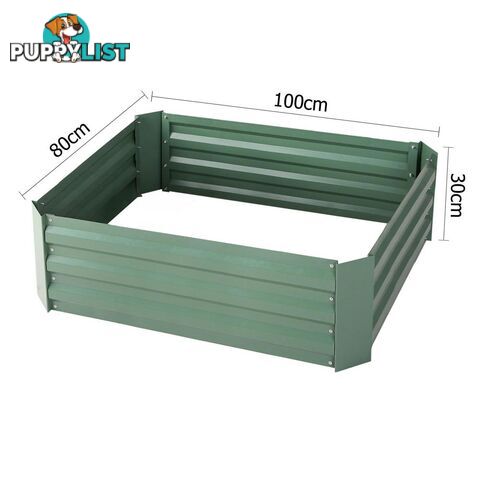 Galvanised Raised Garden Bed 100 x 80cm Green