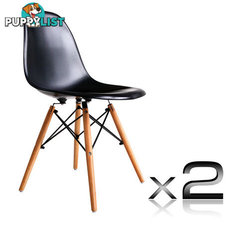 Set of 2 Dining Chair Black