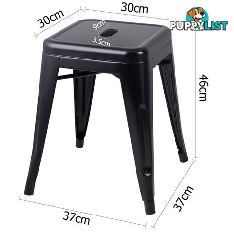 Set of 4 Replica Tolix Kitchen Bar Stool 46cm Black