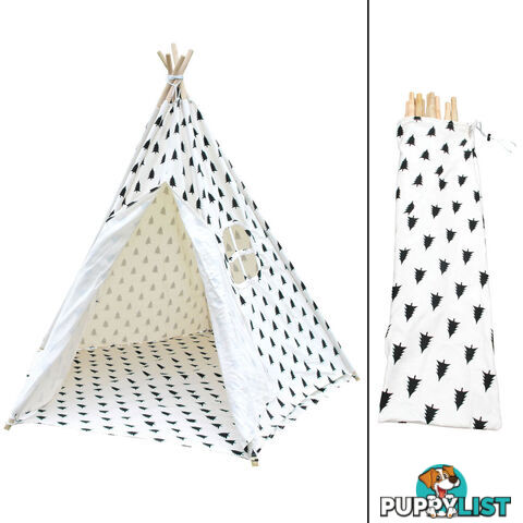 Children Play Tent Kids Teepee Pretend Playhouse Outdoor Indoor Tipi Black White