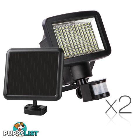 Set of 2 LED Solar Sensor Light 120 SMD