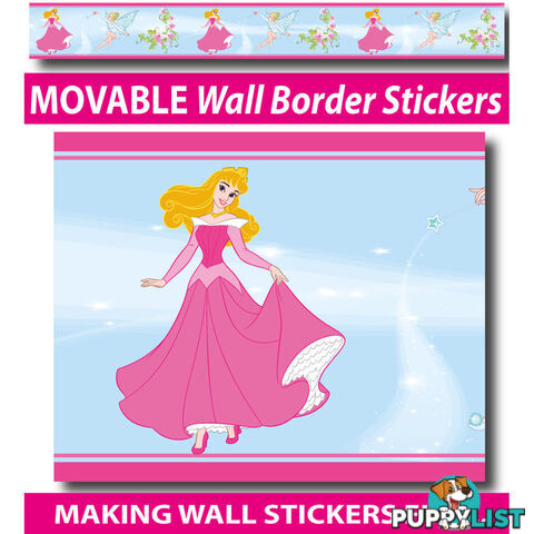 Girls Princess Wall Border Stickers - Totally Movable