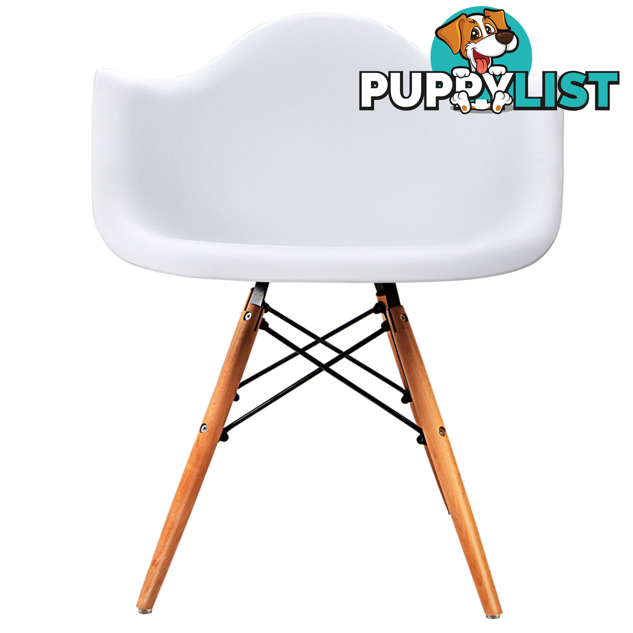 Set of 2 Replica Eames Cafe Chairs Beech White