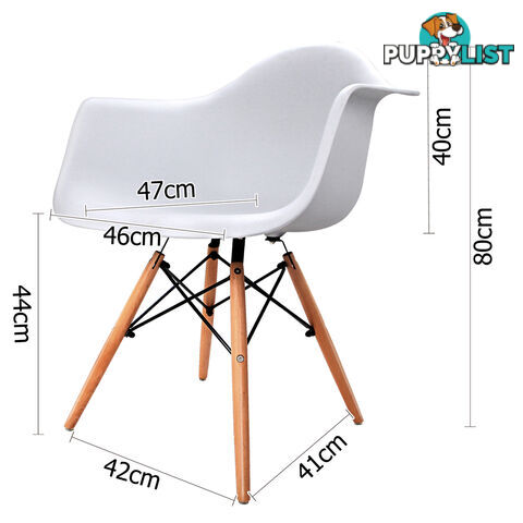 Set of 2 Replica Eames Cafe Chairs Beech White