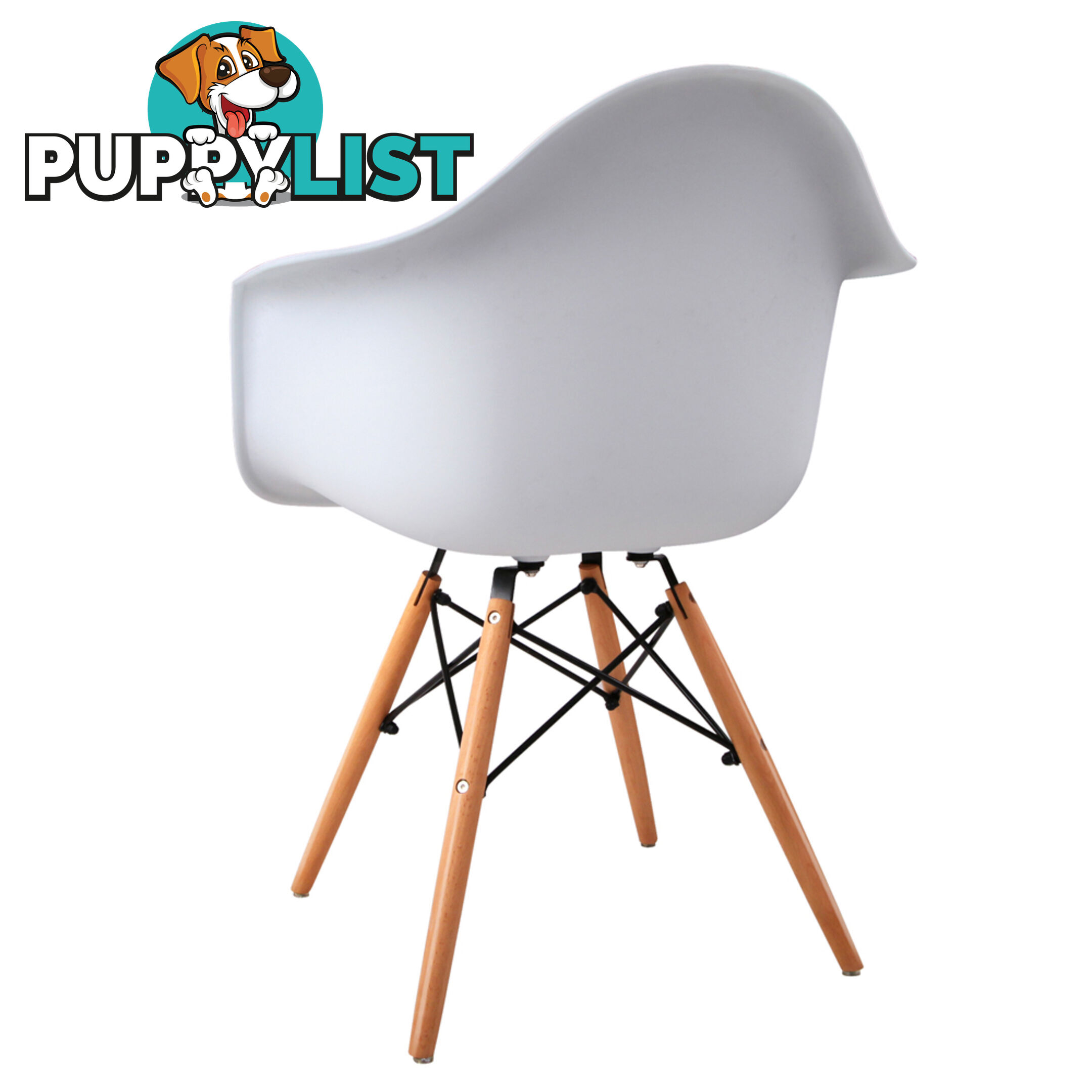 Set of 2 Replica Eames Cafe Chairs Beech White