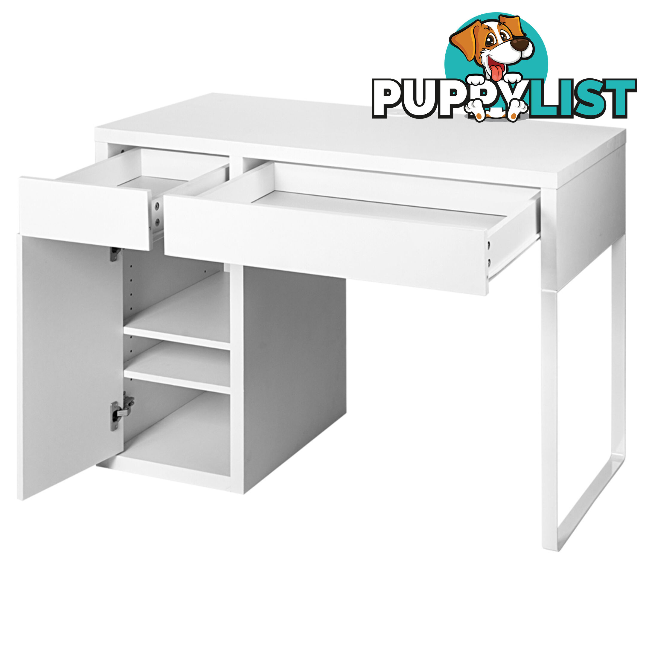 Office Study Computer Desk Cabinet White