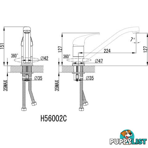 Single Lever Kitchen Sink Brass Basin Mixer Tap 360Á Swivel Spout Vanity Faucet