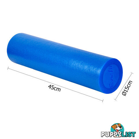 45cm EPE Foam Roller Yoga Gym Pilates Physio Stick Exercise Back Massage Blue