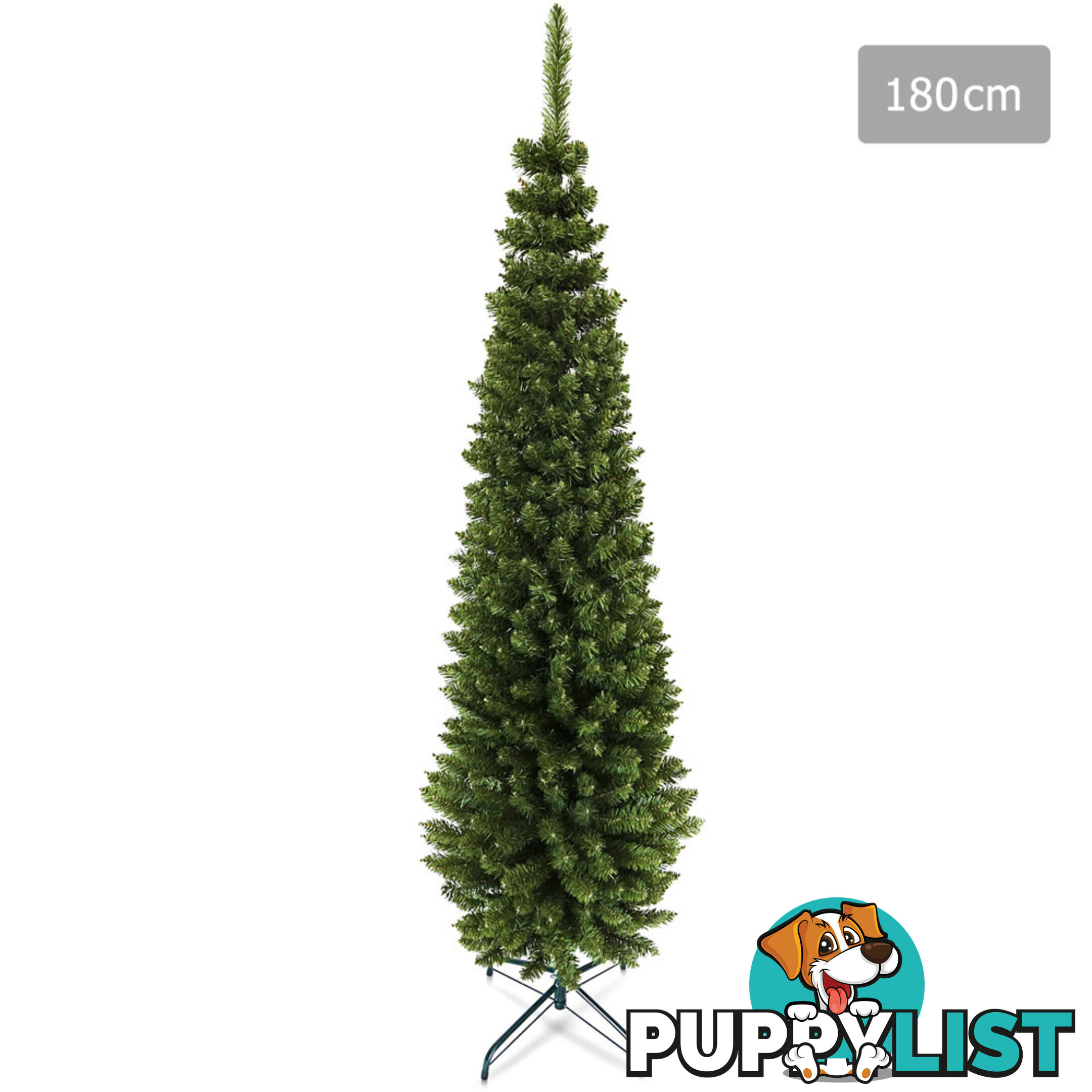 6FT Premium Slim Christmas Tree 180CM Xmas Decorate Steel Base Green