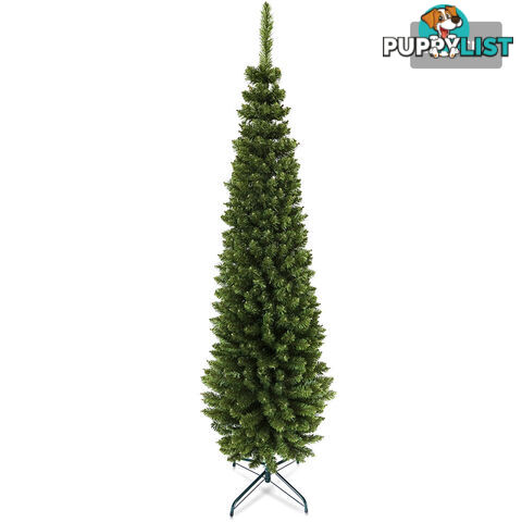 6FT Premium Slim Christmas Tree 180CM Xmas Decorate Steel Base Green