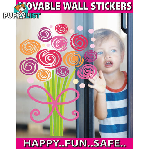 Large Size Bouquet of Flowers Wall Stickers - Totally Movable