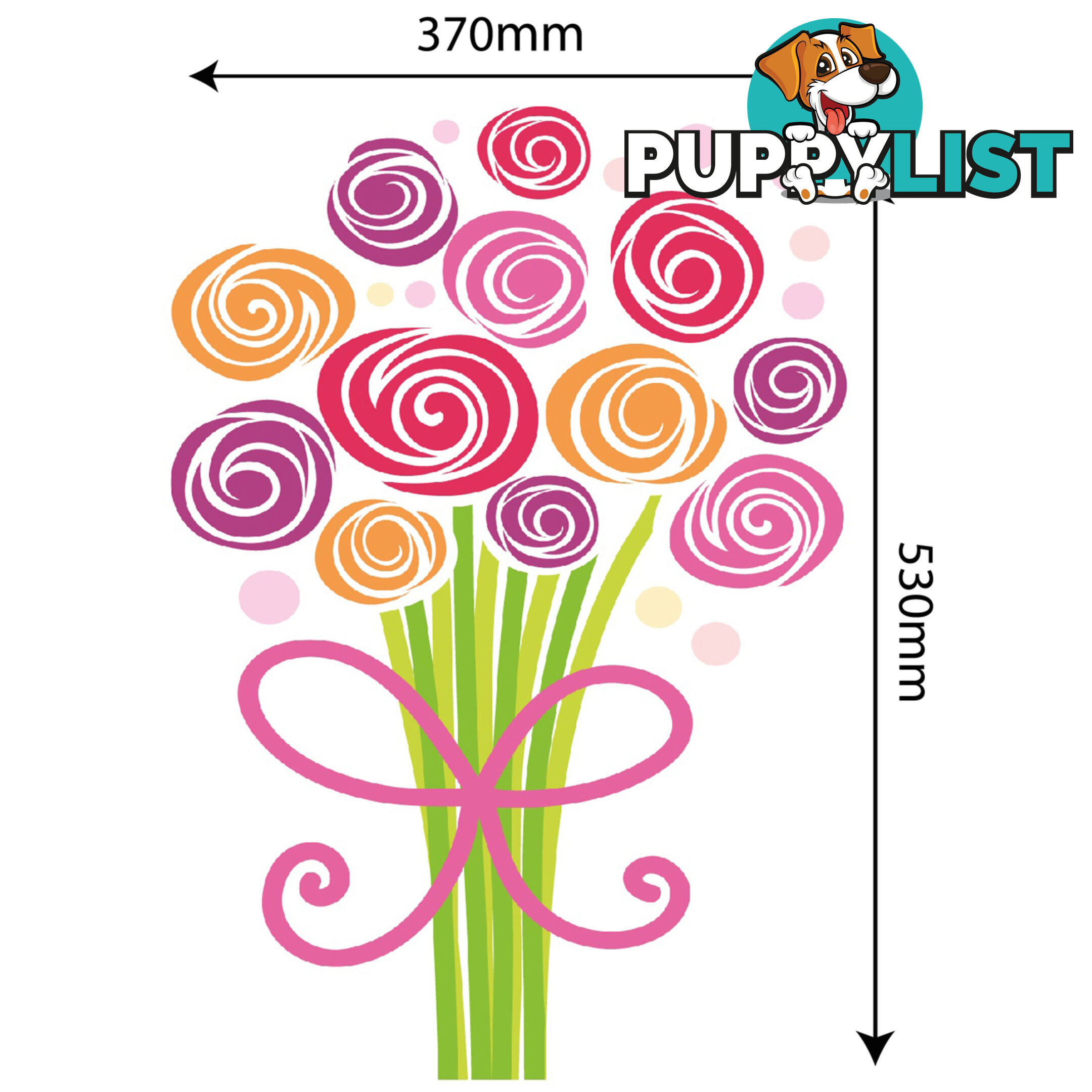 Large Size Bouquet of Flowers Wall Stickers - Totally Movable