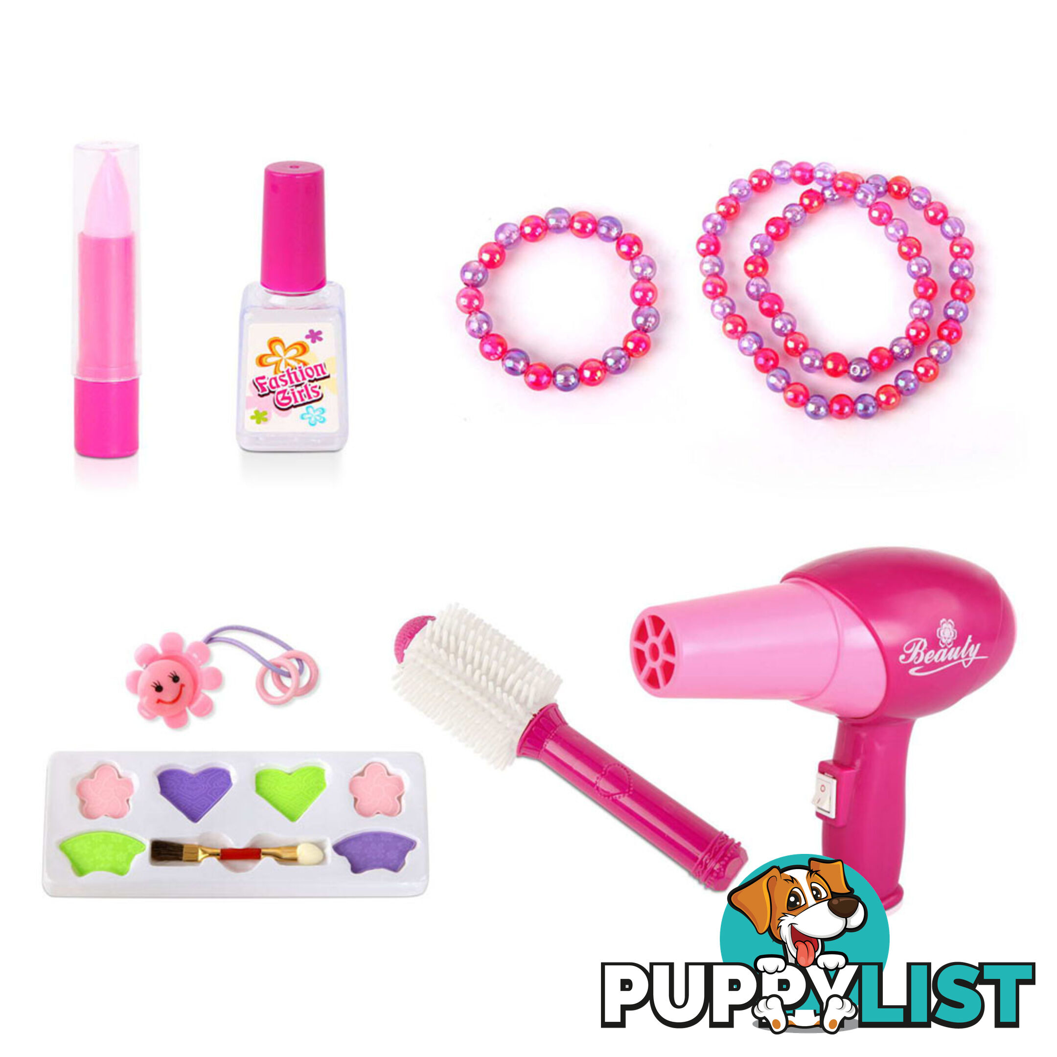 30 Piece Pretend Girls Kids Dressing Table Make Up Beauty Vanity Desk Toy Set