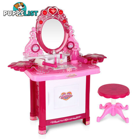 30 Piece Pretend Girls Kids Dressing Table Make Up Beauty Vanity Desk Toy Set