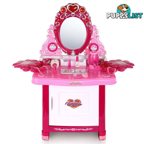 30 Piece Pretend Girls Kids Dressing Table Make Up Beauty Vanity Desk Toy Set