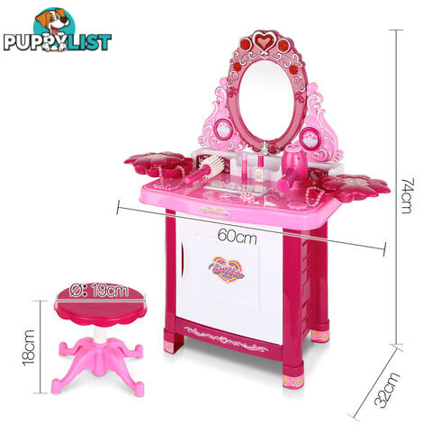 30 Piece Pretend Girls Kids Dressing Table Make Up Beauty Vanity Desk Toy Set