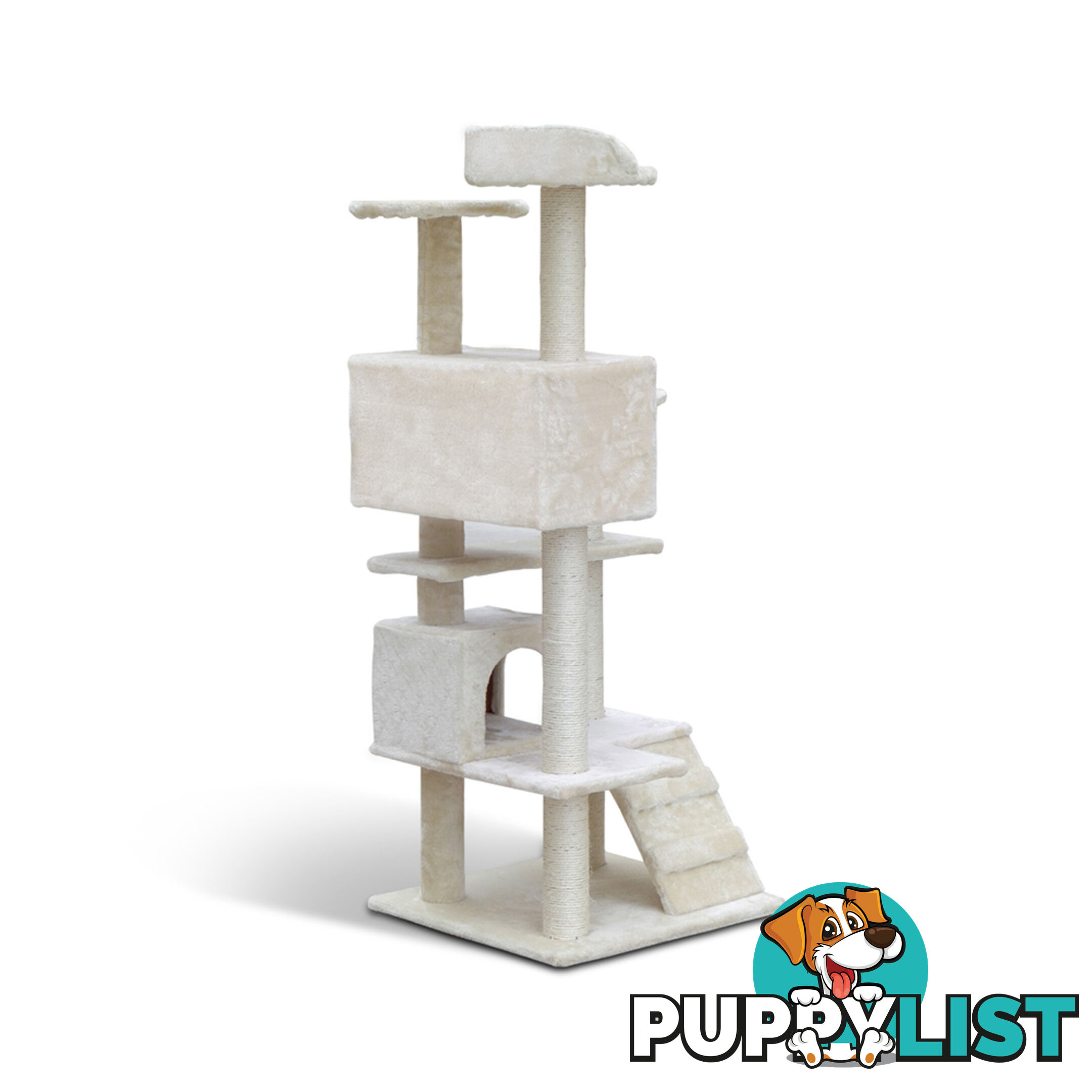 Cat Scratching Post  Tree House Condo 134cm Beige