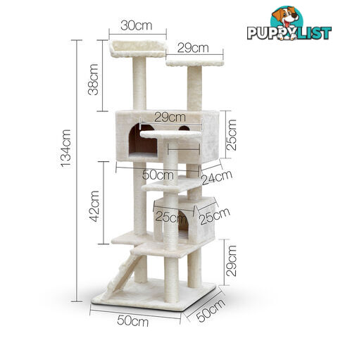 Cat Scratching Post  Tree House Condo 134cm Beige