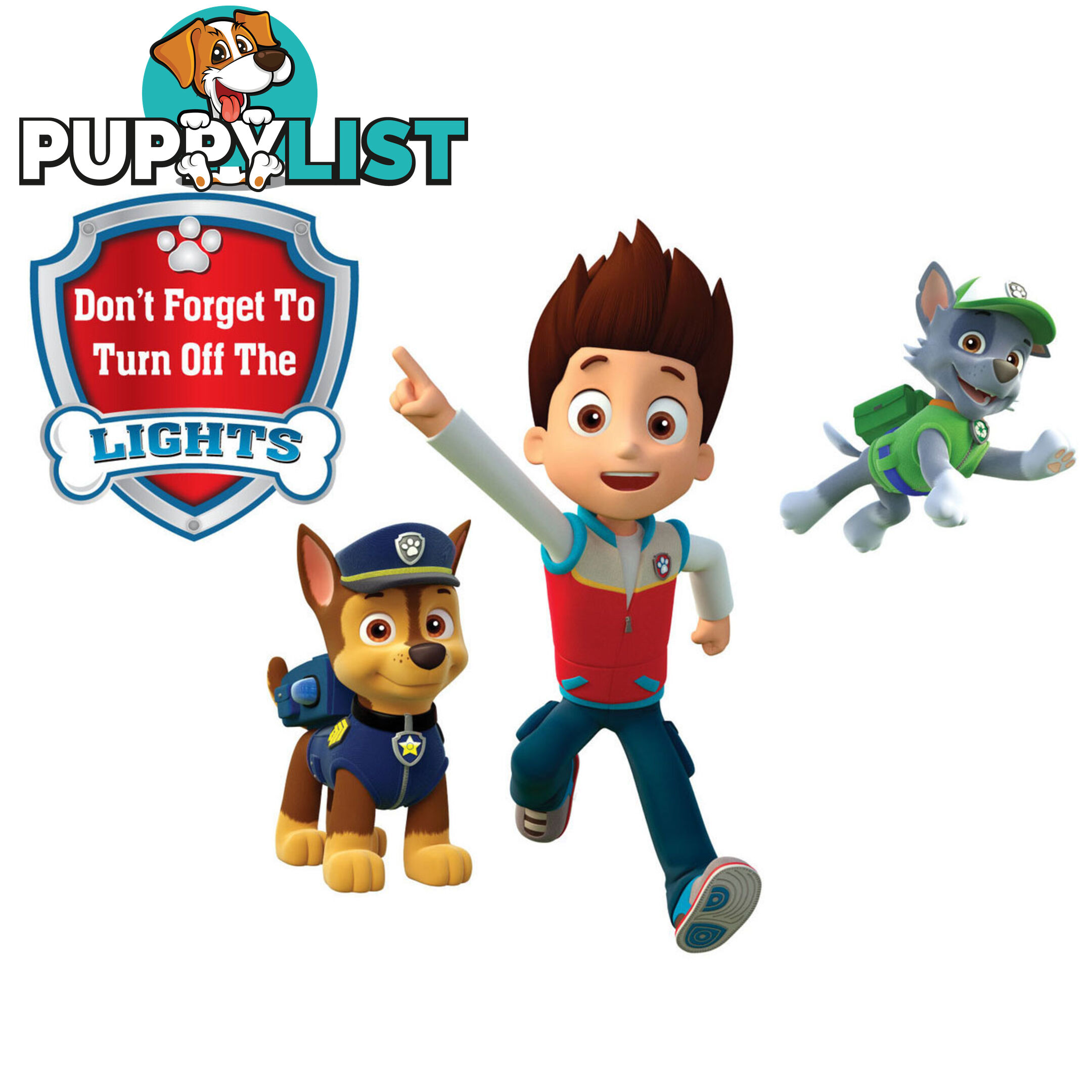 Skye Paw Patrol Light Switch Wall Stickers - Totally Movable