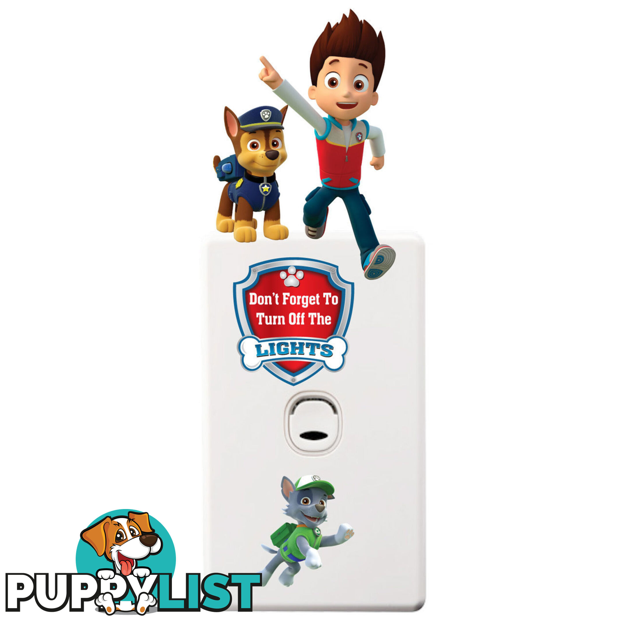 Skye Paw Patrol Light Switch Wall Stickers - Totally Movable