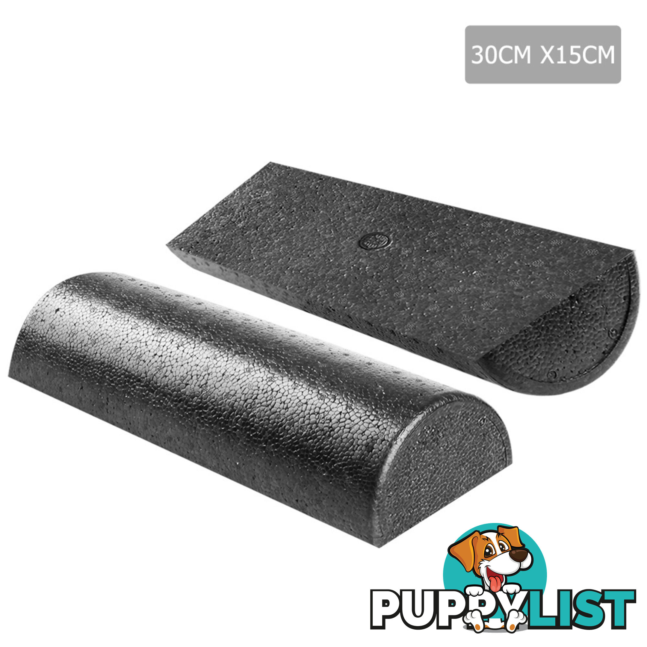 Yoga Gym Pilates EPP Stick Foam Roller Black 30 x 15cm